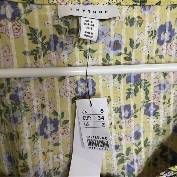 New Floral TopShop Cropped Blouse - Picture 6 of 8